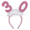 Beistle; Beistle Adult Pink "30" Glittered Boppers with Marabou, 2ct.; Category:Party Wearables; Image:2
